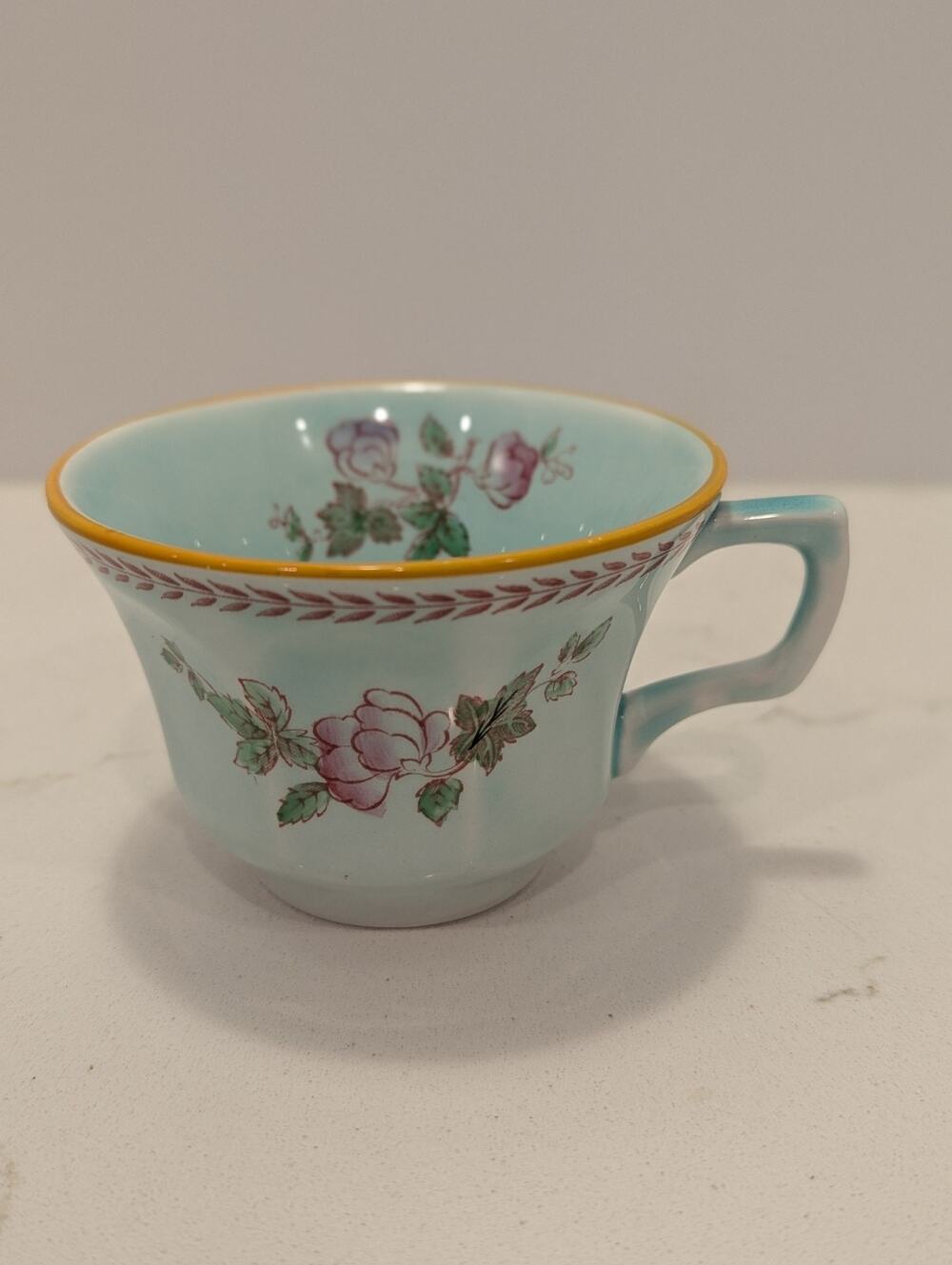 Adams English Ironstone Micratex Metz Rose Tea Cup Floral Cottagecore Country